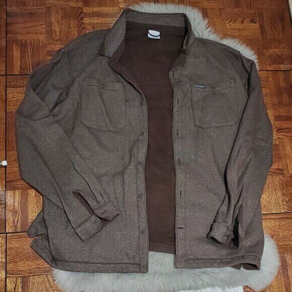 Mens Columbia Great Hart Mountain Shirt Jacket in Cordovan Heather- XXL - Picture 14 of 16